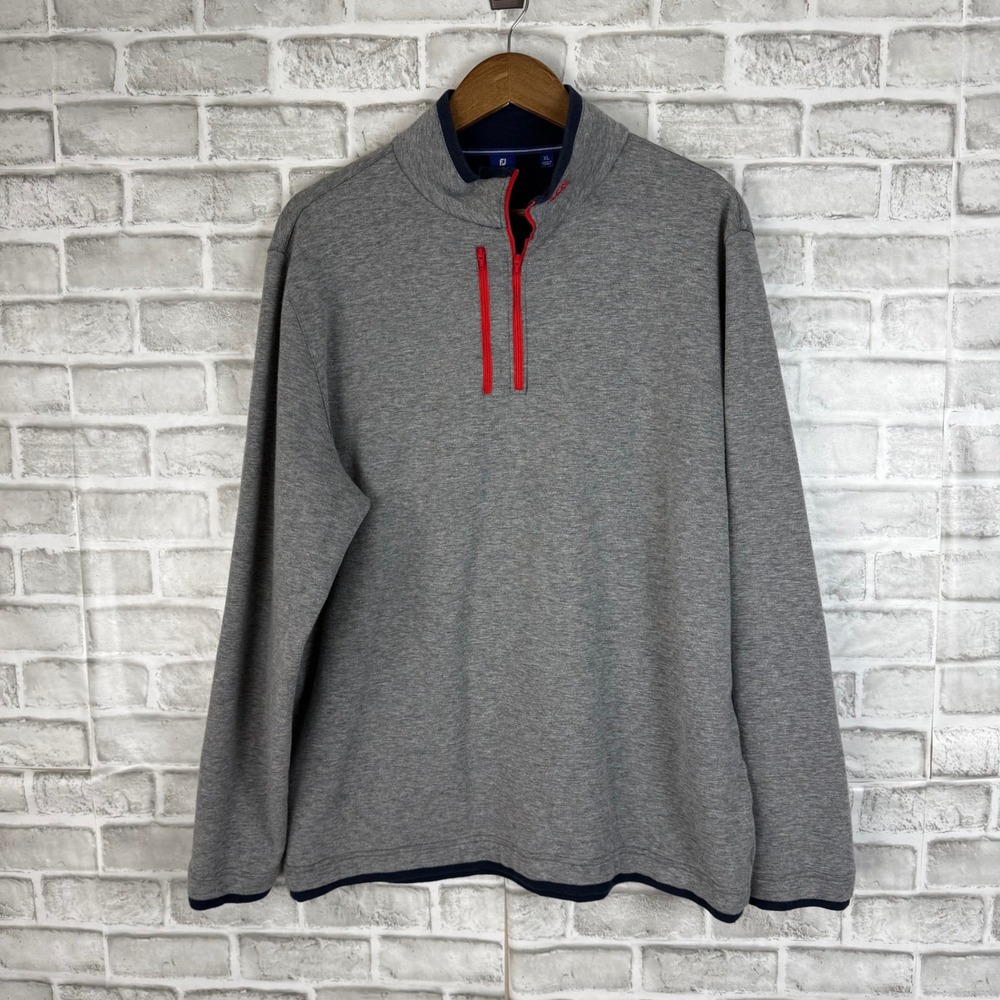 FootJoy x Desert Mountain XL Gray Wool Blend Quarter Zip Golf Pullover Sweater